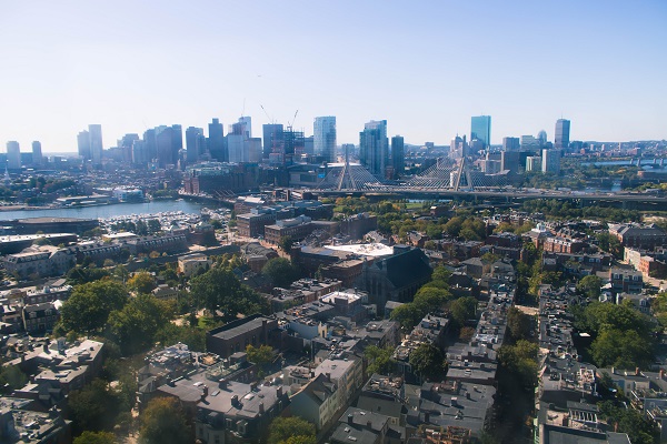 Birds eye view of city